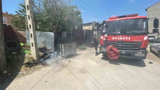 Çöp konteynerinde çıkan yangın korkuttu