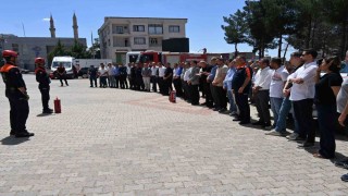 Derikte yangın söndürme ve tahliye tatbikatı gerçekleştirildi