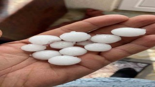 Dolu yağışı ekili alanlara zarar verdi