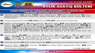 Elazığda 964 asayiş olayında, bin 92 şahıs yakalandı