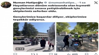 Elazığda YKSye geciken adayların imdadına polis ekipleri yetişti