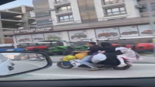 Elektrikli scooter üzerindeki tehlikeli yolculuk