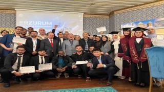 Erzurumda eğitim alan uluslararası öğrenciler memleketlerine uğurlandı