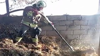 Kahramanmaraşta ahır yangını korkuttu