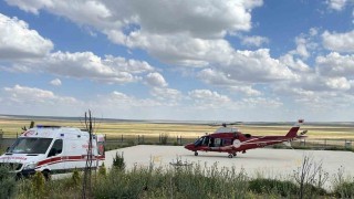 Kalp krizi geçiren hasta ambulans helikopter ile Konyaya sevk edildi