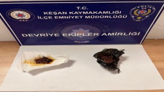 Keşanda polisin durdurduğu şüphelinin üzerinden uyuşturucu çıktı