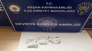 Keşanda polisin üst araması yaptığı şüpheliden uyuşturucu ele geçirildi