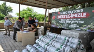Manisa Büyükşehirden çilek üreticilerine malç naylonu desteği