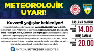 Meteorolojiden Antalya İçin Sağanak Alarmı