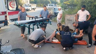 Motosikletiyle yola savrulan sürücü yaralandı