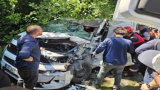 Orduda çöp kamyonu ile ticari araç kafa kafaya çarpıştı: 1 yaralı