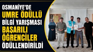 Osmaniye’de Umre Ödüllü Bilgi Yarışması Başarılı Öğrenciler Ödüllendirildi