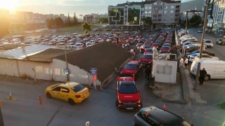 (Özel) Bursada A Milli Takım coşkusu sokaklara taştı, 250 araçlık konvoy kenti turladı