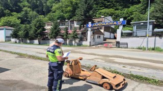 Saatte 70 kilometreyi aşan ahşap araca el konuldu