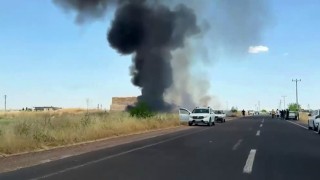 Şanlıurfa'da balya yüklü tırda korkutan yangın