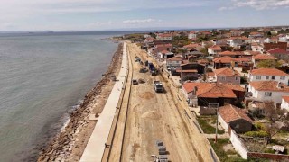 Şarköy Eriklice Sahilinde duble yol ve bisiklet yolu çalışması