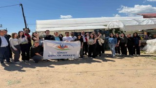 Simavda gençler serada hasatla buluştu