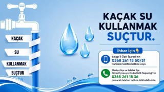 Sinopta kaçak su kullanan 8 haneye toplam 280 bin TL para cezası