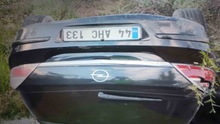 Takla atan otomobilin sürücüsü yaralandı
