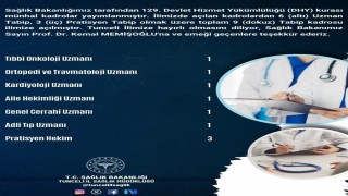 Tunceli'ye 9 hekim kadrosu tahsis edildi