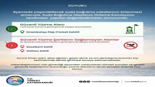 Türkelide güvenli yüzme alanları açıklandı