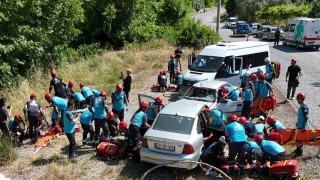 UMKE ekiplerinden kaza tatbikatı