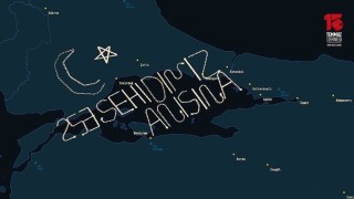 15 Temmuz şehitleri anısına İHAlardan 253 kilometrelik rotada ay-yıldızlı radar izi