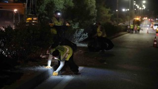 150 kişilik ekiple Emin Anter Bulvarında gece mesaisi