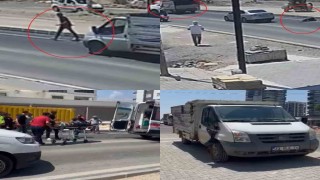 16 yaşındaki sürücünün kullandığı kamyonet yayaya çaptı: Kaza anı kamerada