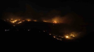 Alanyadaki orman yangınına gece saatlerinde müdahale sürüyor