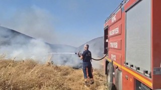Anız yangınına ekiplerin müdahalesi sürüyor