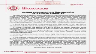 Ankarada orman yangınlarının önlenmesine yönelik tedbirler 15 Ekim tarihine kadar uzatıldı