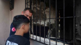 Antalyada 13 yaşındaki çocuk çakmakla oynarken evi yaktı