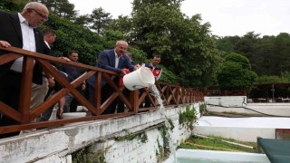 Ayazma Deresine 50 bin kırmızı benekli alabalık yavrusunu bırakıldı