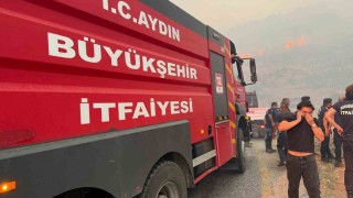 Aydın Büyükşehir Çinede yangına müdahale ediyor