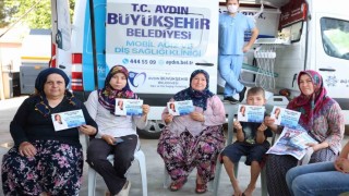 Aydın Büyükşehirin mobil diş klinikleri hizmete devam ediyor