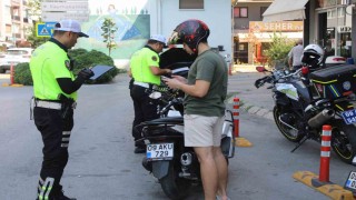 Aydında motosiklet sürücüleri denetlendi