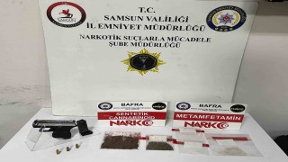 Bafrada uyuşturucu operasyonu: Uyuşturucu ve ruhsatsız tabanca ele geçirildi