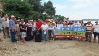 Balıkesirde vatandaşlar kıyı işgaline tepki gösterdi