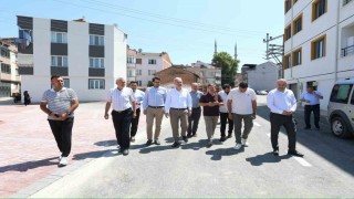Başkan Taban tamamlanan asfalt ve otopark çalışmalarını yerinde inceledi