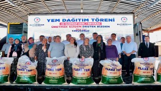 Beyağaçlı 374 üreticiye yem desteği sağlandı
