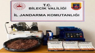 Bilecikte 5 ayrı adreste yapılan baskında 3 bin 200 kaçak makaron ele geçirildi