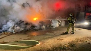 Bursada fabrika bahçesinde çıkan yangın korkuttu