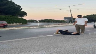 Bursada kontrolden çıkan motor yan yattı: 2 yaralı