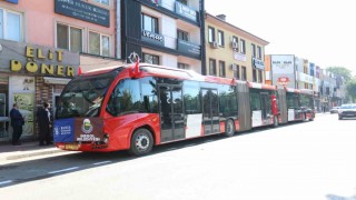 Bursanın metrobüsü ilk kez İnegölde görücüye çıktı