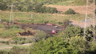 Çanakkalede tarım arazisinde çıkan yangın kısa sürede kontrol altına alındı