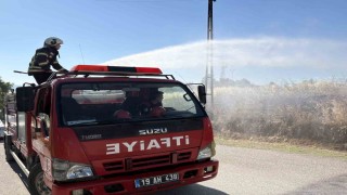 Çorumda otluk alanda çıkan yangın söndürüldü