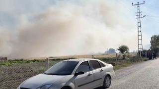 Çorumda tarlada yangın çıktı