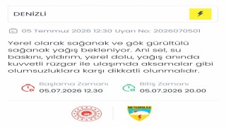 Denizli için kuvvetli yağış ve sel uyarısı