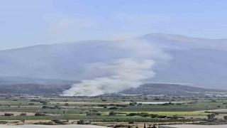 Denizli'de ormanlık alana yakın bölgede arazi yangını çıktı
